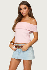 Blythe Ribbed Knit Fold Over Top