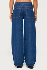 Edie Belt Detail Low Rise Jeans