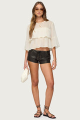 Missey Ruffled Chiffon Top