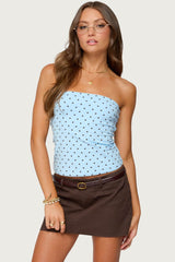 Polka Dot Built In Bra Tube Top