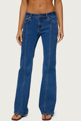 Starrie Panel Stitch Low Rise Jeans