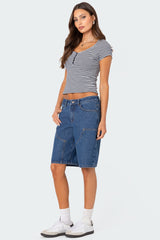 Kady Striped Henley T Shirt