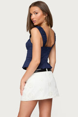 Tammie Pleated Poplin Top