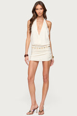Adrian Knit Halter Mini Dress