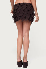 Clare Chiffon Ruffled Mini Skirt