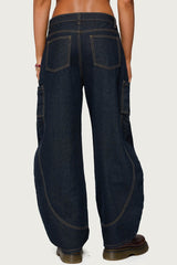 Aden Contrast Stitch Barrel Jeans