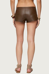 Grommet Faux Leather Micro Shorts