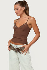 Holland Bead V Neck Tank Top