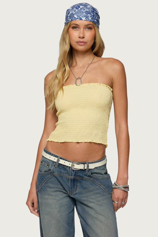 Emmet Strapless Scrunch Top