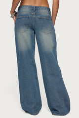 Ronny Curved Stitch Low Rise Jeans