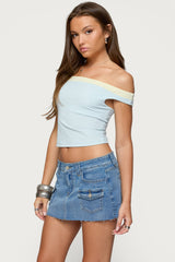 Strada Contrast Off Shoulder Top