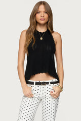 Ivey Backless Crochet Halter Top