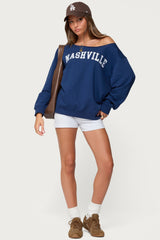Nashville Oversized Wide Neck Sweatshirt