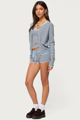 Lillian Striped Button Up Knit Cardigan