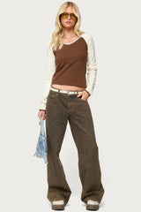 Ronie Contrast Raglan Top