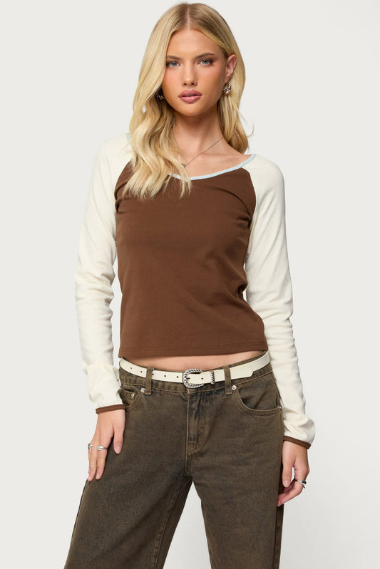 Ronie Contrast Raglan Top