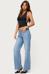Holly Straight Leg Mid Rise Jeans