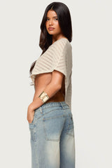 Loma Asymmetric Off Shoulder Knit Poncho