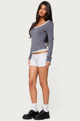 Orella Contrast Layered Long Sleeve Top