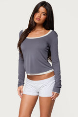 Orella Contrast Layered Long Sleeve Top