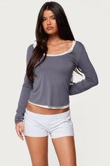 Orella Contrast Layered Long Sleeve Top