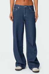 Pinstripe Low Rise Jeans