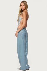 Kalana Crisscross Backless Fringed Top