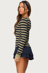 Rainey Striped Long Sleeve Top