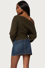 Chenelle Asymmetric Off Shoulder Sweater