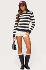 Mildred Striped Cable Knit Cardigan