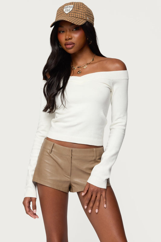 Leatrice Off Shoulder Knit Top