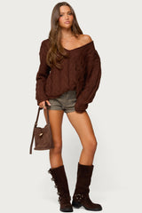 Inga Oversized Cable Knit Sweater