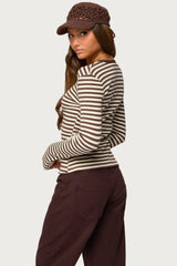 Roma Striped Henley Top