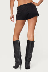 Grommet & Stud Denim Micro Shorts