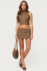 Karly Faux Leather Mini Skort