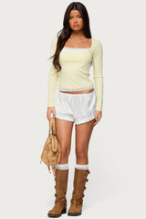 Joana Layered Lacey Henley Top