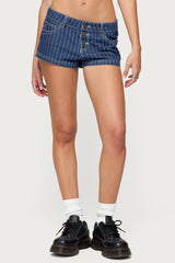 Hanson Pinstripe Denim Shorts