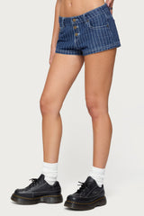 Hanson Pinstripe Denim Shorts