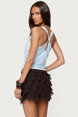 Liza Knotted Cowl Neck Top