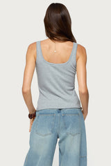 Gwenne Pointelle Button Up Tank Top