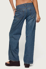 Esmay Studded Low Rise Jeans