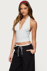Blaire Polka Dot Halter Top
