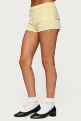 Leila Scalloped Knit Shorts