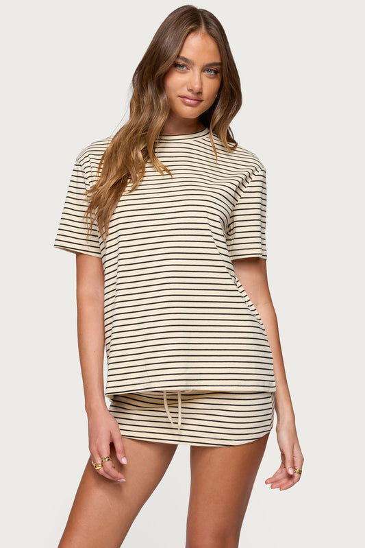 Brena Striped Oversized T Shirt