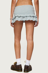 Avia Ruffle Striped Mini Skort