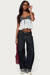 Tilly Mixed Print Top