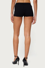 Maizy Scalloped Knit Micro Shorts