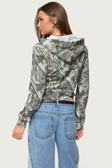 Tayler Camo Zip Up Hoodie