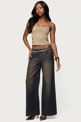 Malia Flower Applique Tank Top