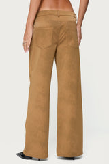 Stacey Low Rise Faux Suede Pants